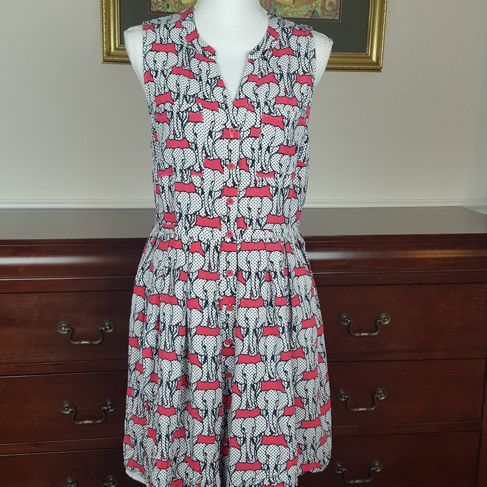Women's Crown & Ivy Dress Size 14 Elephant Print